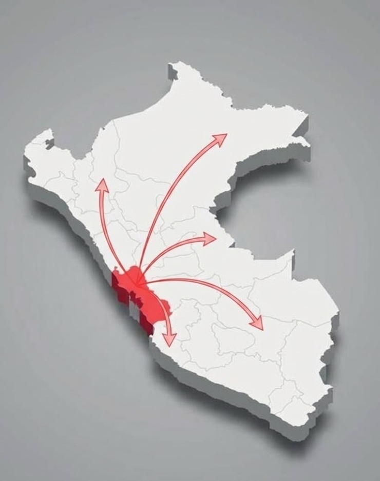 Mapa visual del Perú y distribución nacional